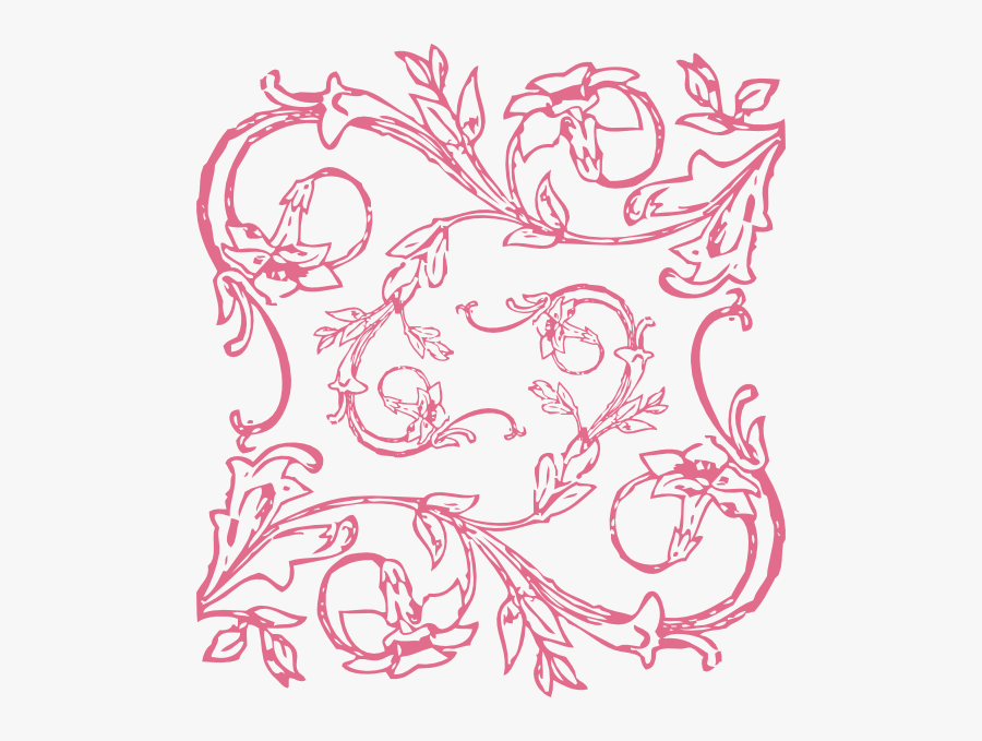 Flower Border Clipart Black And White Png, Transparent Clipart