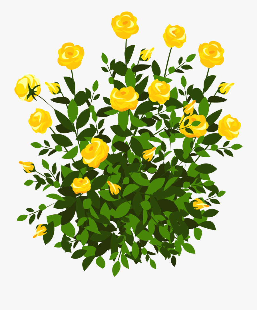 Clip Art Rose Shrub Clip Art - Flower Bush Clipart Png, Transparent Clipart