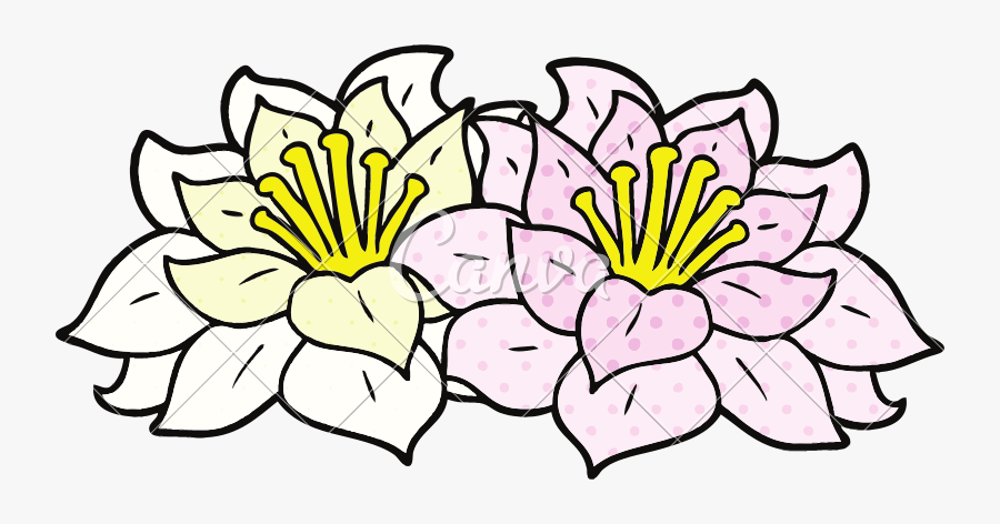 Clip Art Pretty Cartoon Flowers Blume Comic Free Transparent
