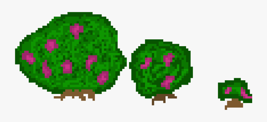 Bushes Small Medium Large - Pixel Art Tree Small, Transparent Clipart