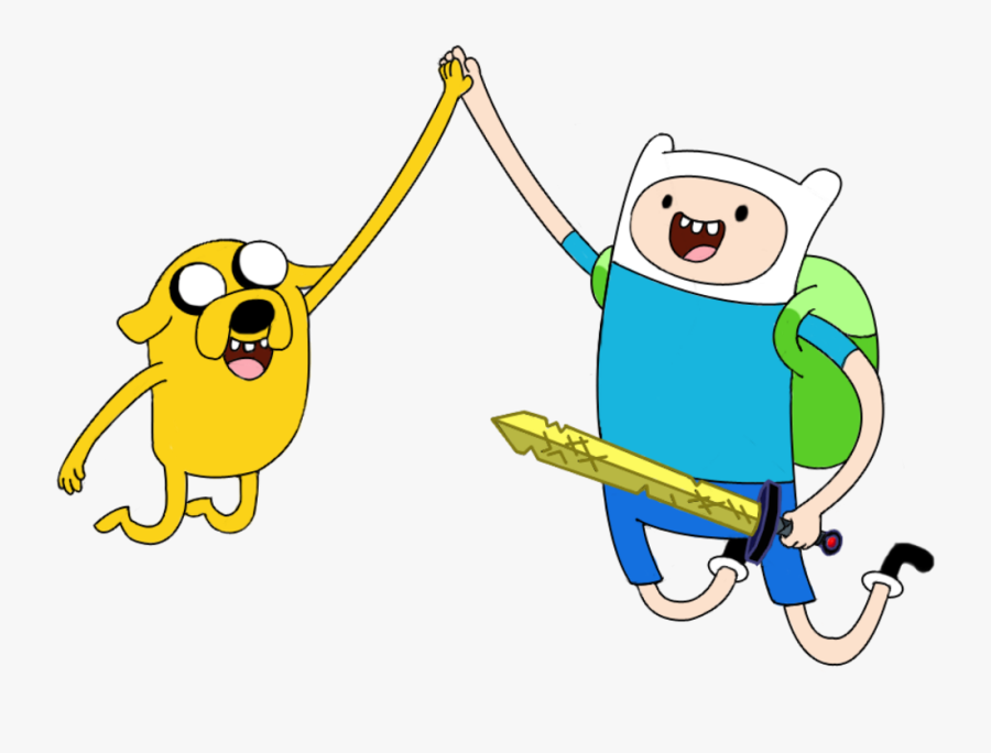 Transparent Daylight Savings Clipart - Adventure Time Finn And Jake Jumping, Transparent Clipart