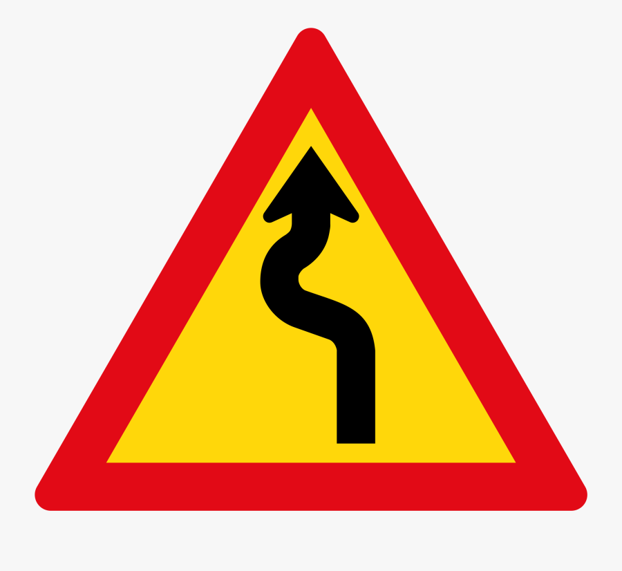 Sadc Road Sign Tw208 - Road Signs Double Curve, Transparent Clipart