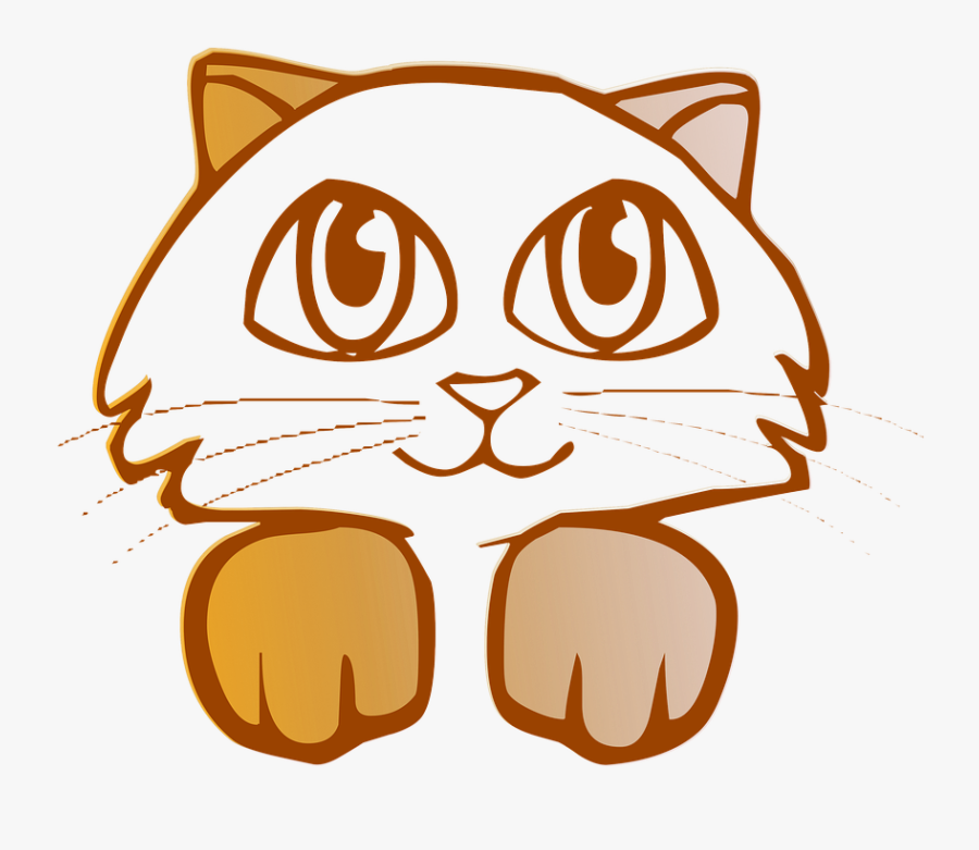 Kittens Clipart Orange Kitten , Png Download - Cat Free Clip Art, Transparent Clipart