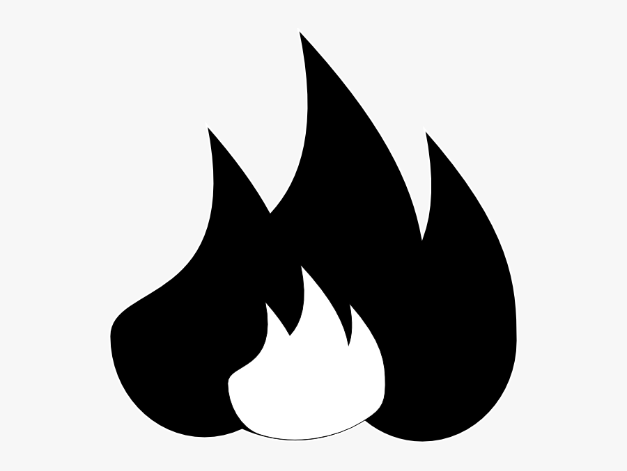 Fire Symbol Png - 🔥 Symbol In Black And White, Transparent Clipart