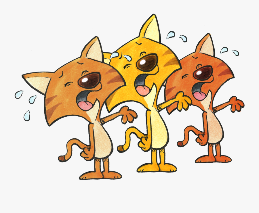 Kittens Clipart Orange Kitten - Three Kittens Cartoons, Transparent Clipart