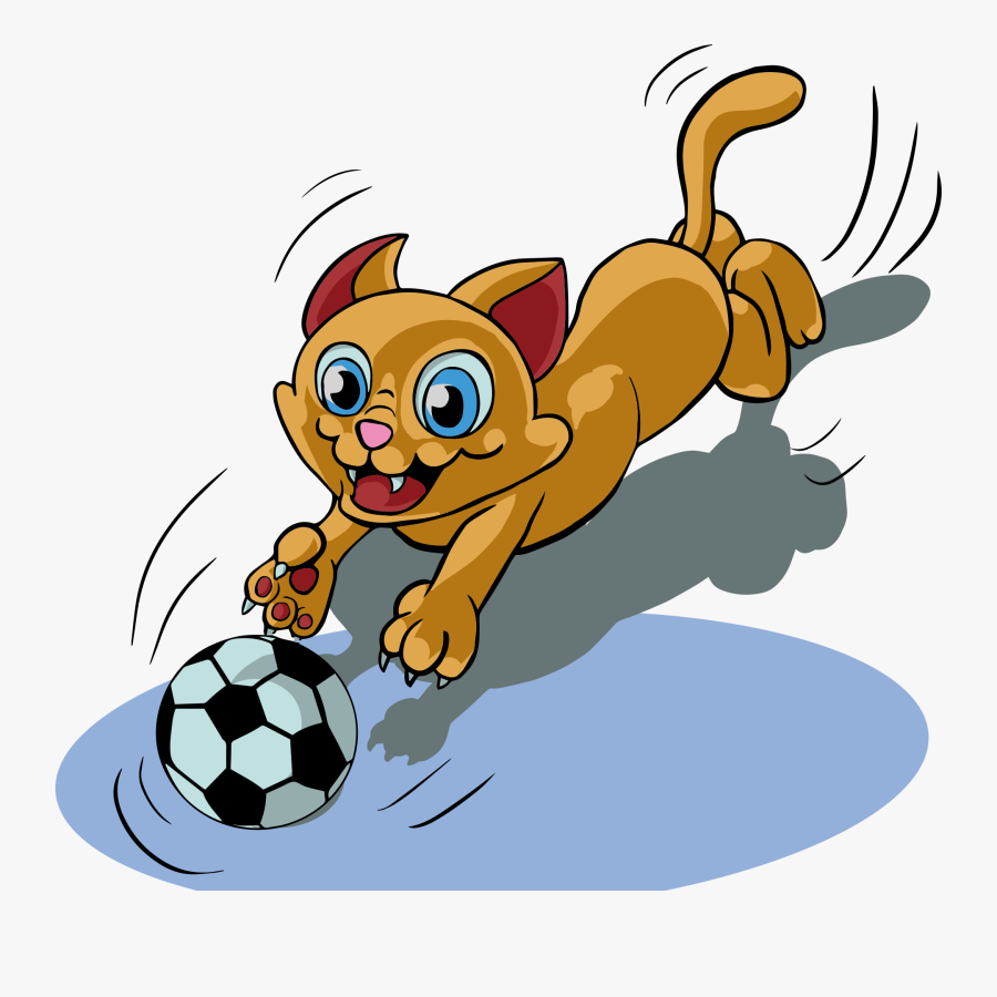 Kittens Clipart Cat Play - Cat Chasing Ball, Transparent Clipart
