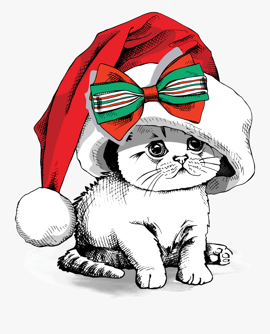 Christmas Printed Transfers 2017 Sew Down South Clip - Christmas Kittens Cartoon, Transparent Clipart