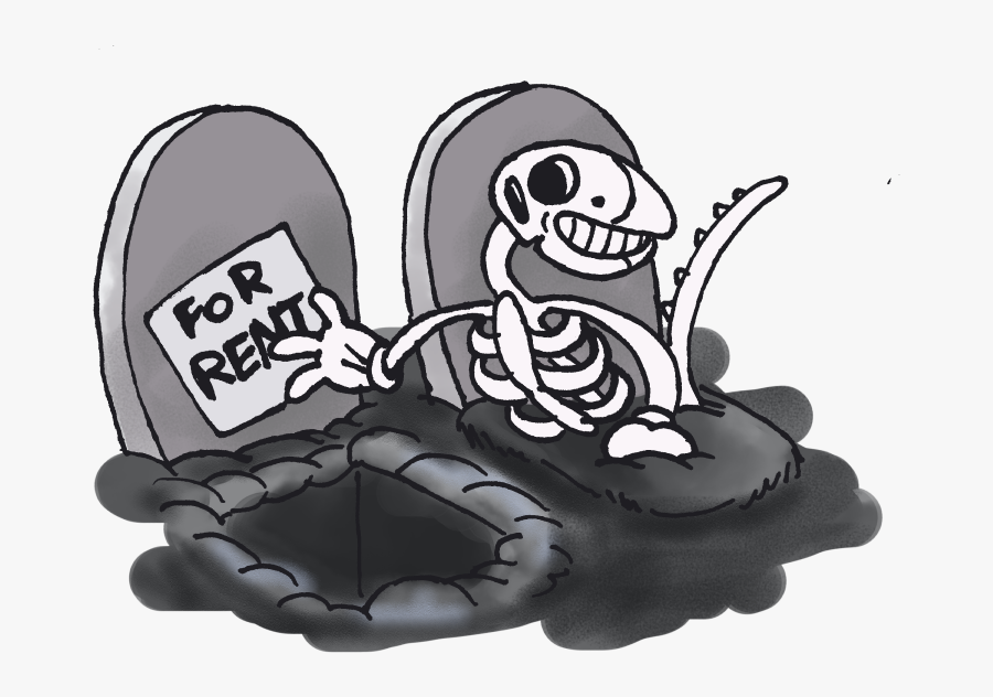 Graveyard Clipart Over Hill - Cartoon, Transparent Clipart