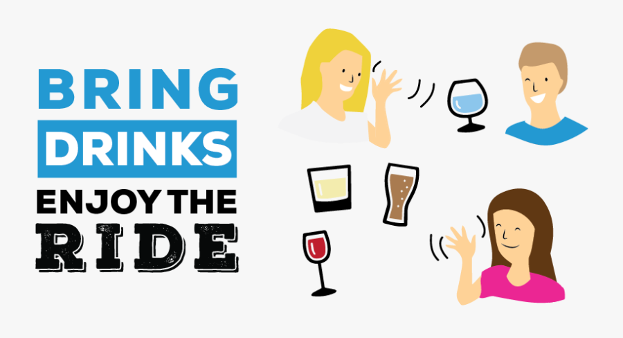 Bring Drinks On Party Bus, Transparent Clipart