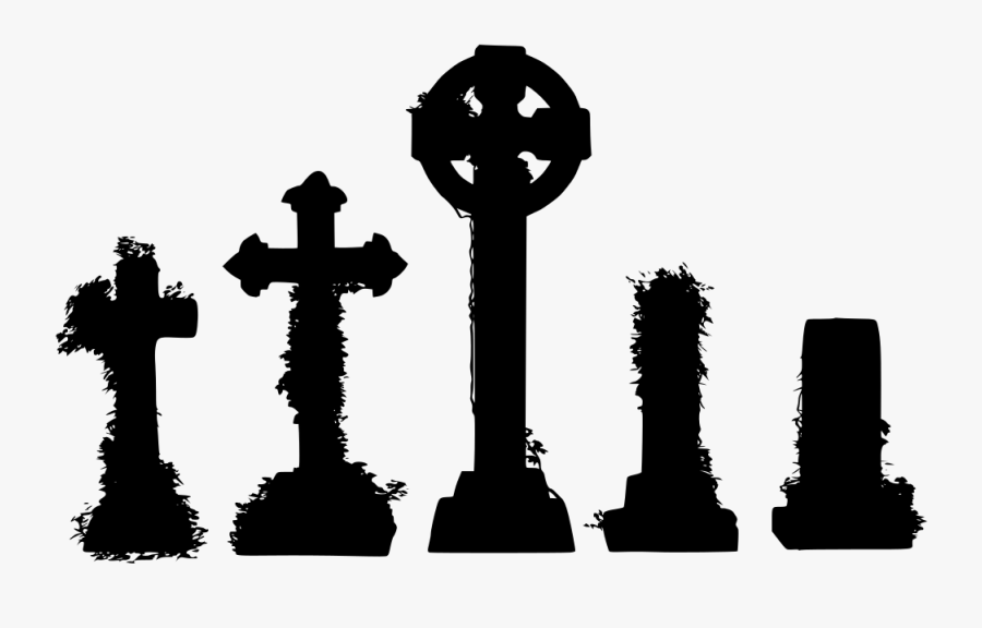 Cartoon Graveyard Gate - Tombstone Cross, Transparent Clipart