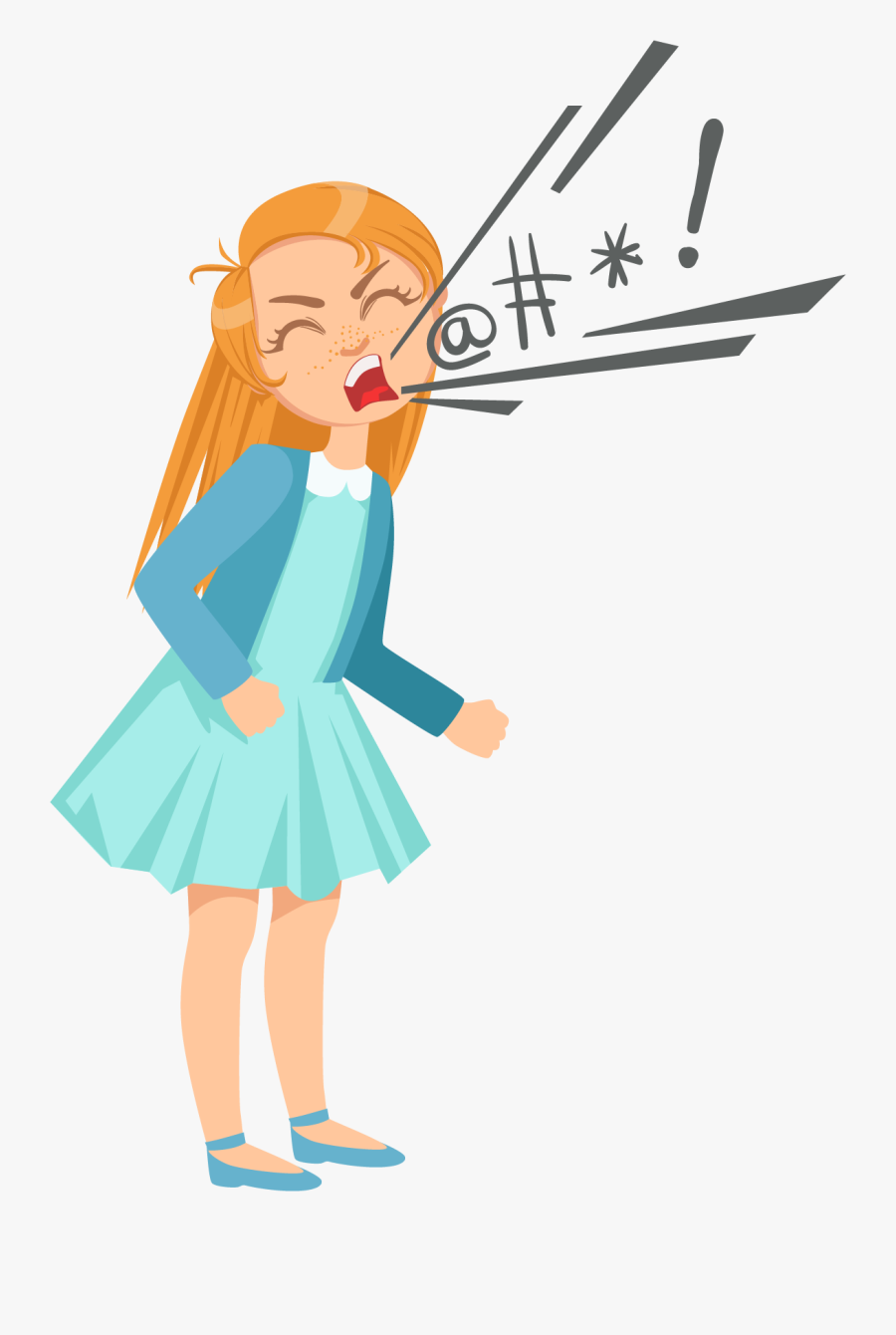 Criança Xingando Desenho Clipart , Png Download - Child Swearing Cartoon, Transparent Clipart