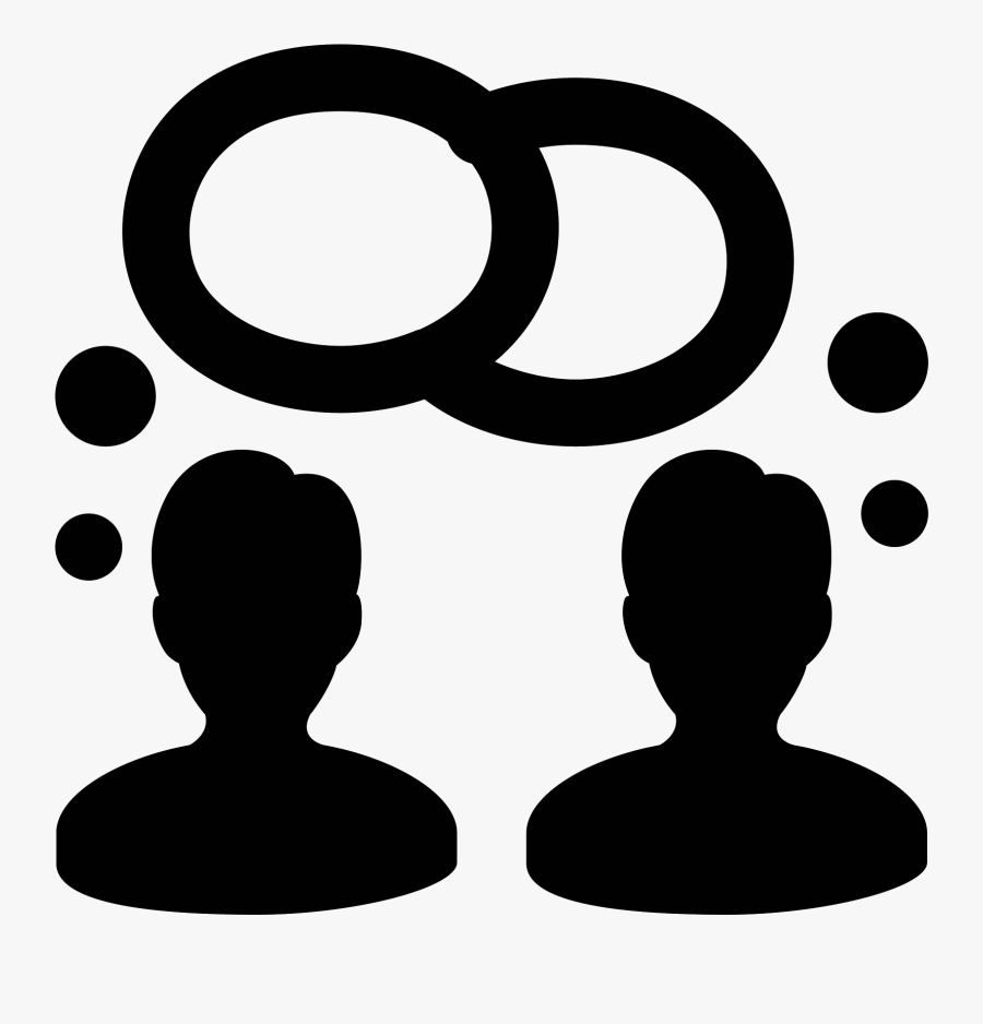 Two Outlines Of People From The Chest Up To The Top - White Collaboration Icon Png, Transparent Clipart