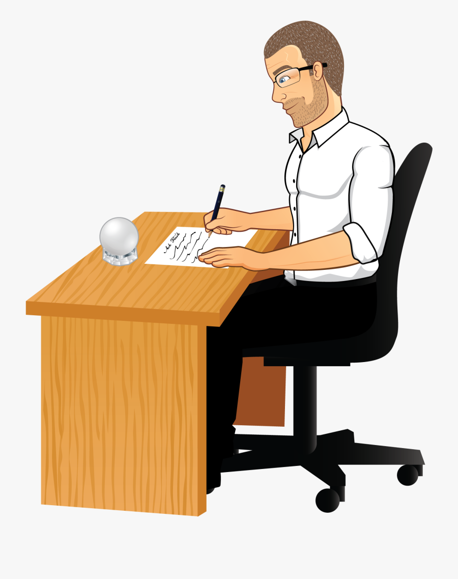 Salesman At A Desk Clipart, Transparent Clipart