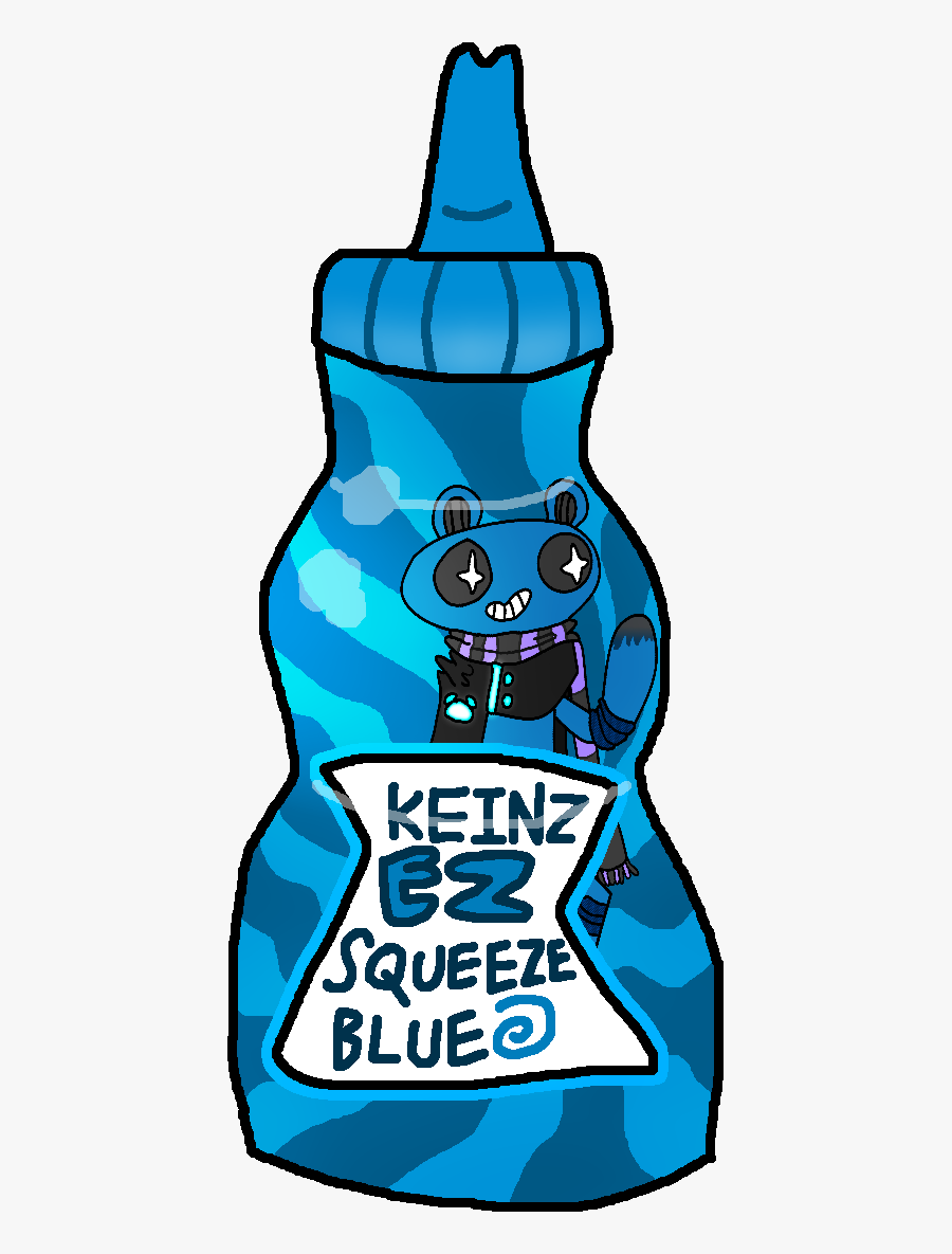 A Bottle Of Keinz Unten Blue Ketchup As It Appears - Blue Ketchup Squeeze Bottle, Transparent Clipart