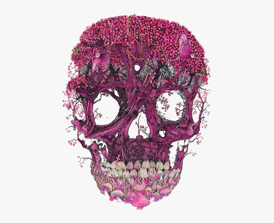 #skull #skulls #skullface #kurukafa #iskelet #black - Skull And Flowers Transparent, Transparent Clipart