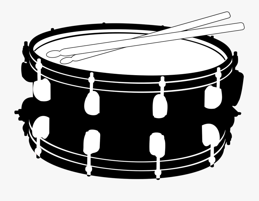 Drums Snare Music Free Picture - Snare Drum Black And White, Transparent Clipart