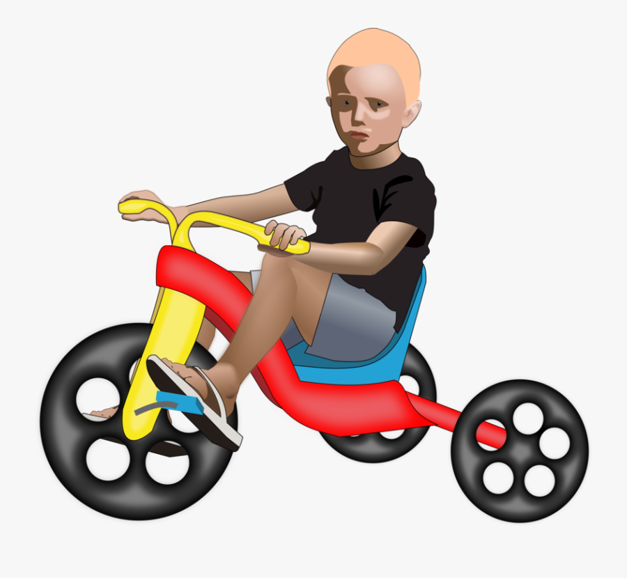 Bicycle Accessory,tricycle,motor Vehicle - Kid On Tricycle Transparent, Transparent Clipart