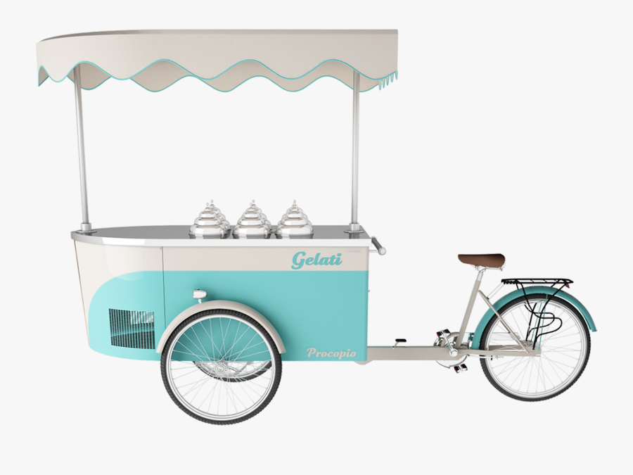 Clip Art Ice Cream Bicycle Cart - Gelato Bike For Sale, Transparent Clipart