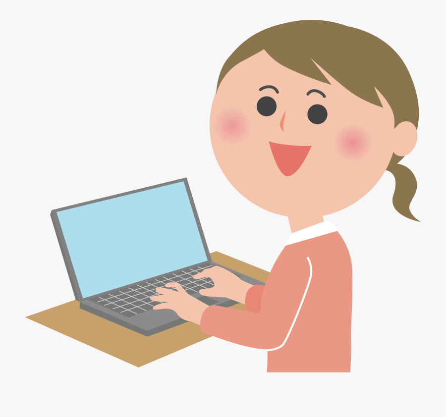 Female Computer User Big - Computer Girl Clipart Png, Transparent Clipart