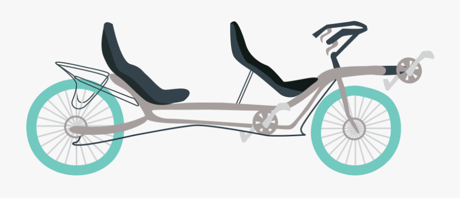 Tandem Recumbent Bike - Recumbent Bicycle, Transparent Clipart