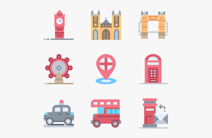 Icons Free Vector Travel - London Icons Png, Transparent Clipart