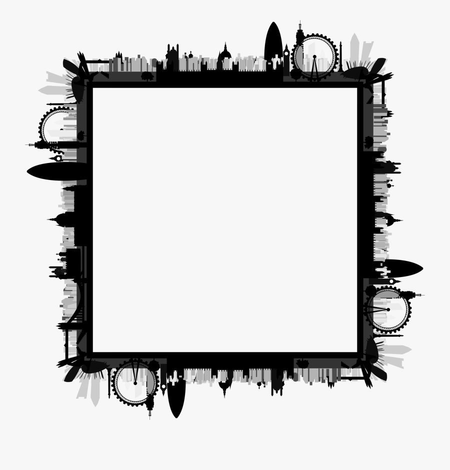 London Skyline Frame, Transparent Clipart