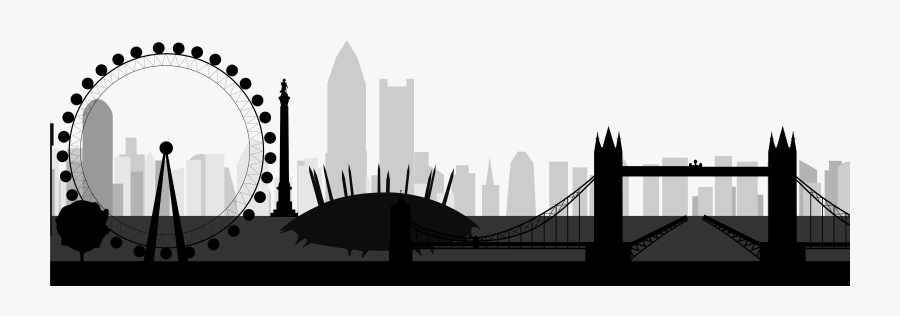 Transparent Paris Clipart Black And White - London Skyline Silhouette Png, Transparent Clipart