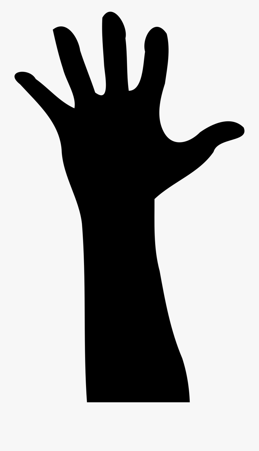 Pic Of A Raised Hand Silhouette - Raised Hand Silhouette, Transparent Clipart
