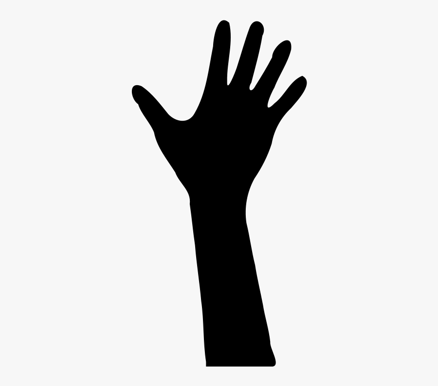 Free Raised Hand In Silhouette - Hand Silhouette Transparent Background, Transparent Clipart