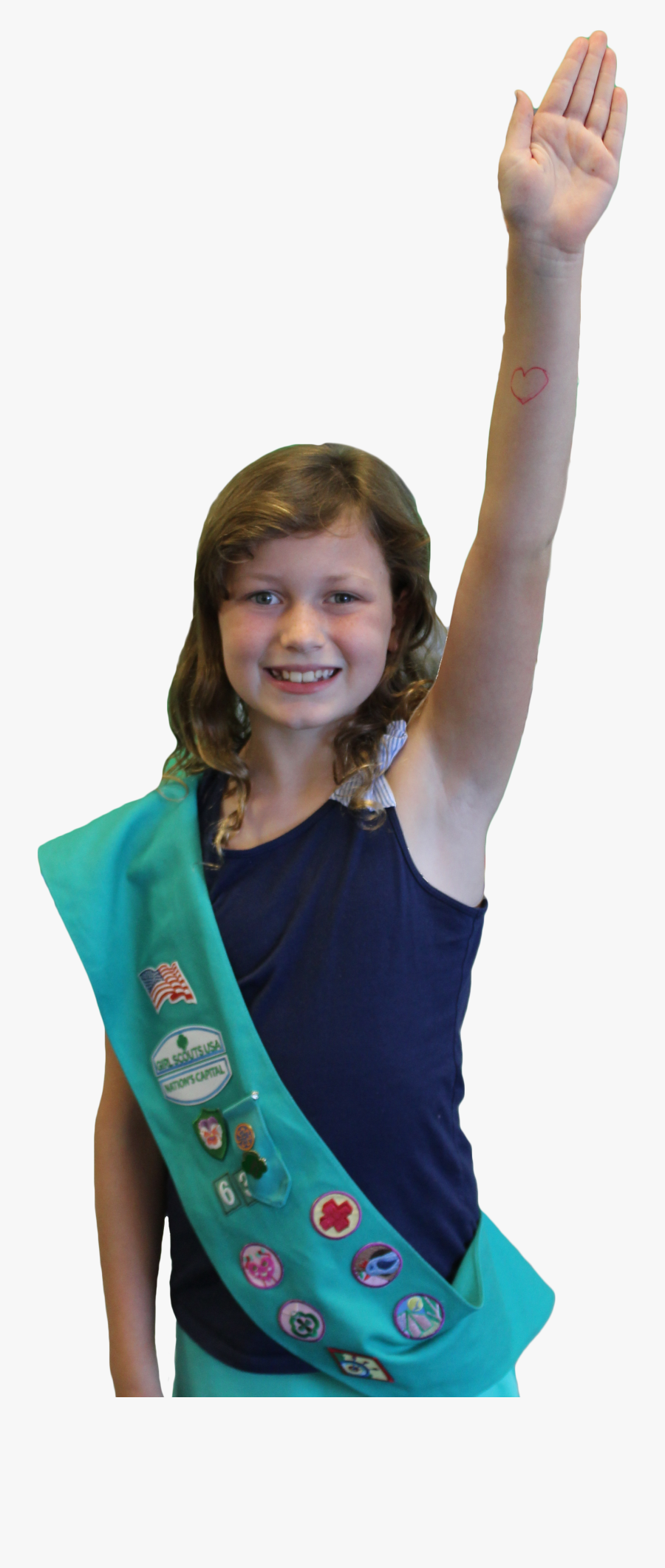 Raise Your Hand - Girl, Transparent Clipart