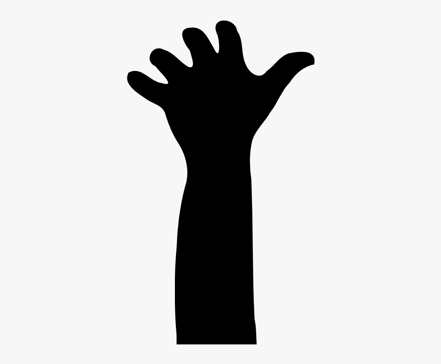 Raised Hand In Silhouette - Hand Free Silhouette Png, Transparent Clipart