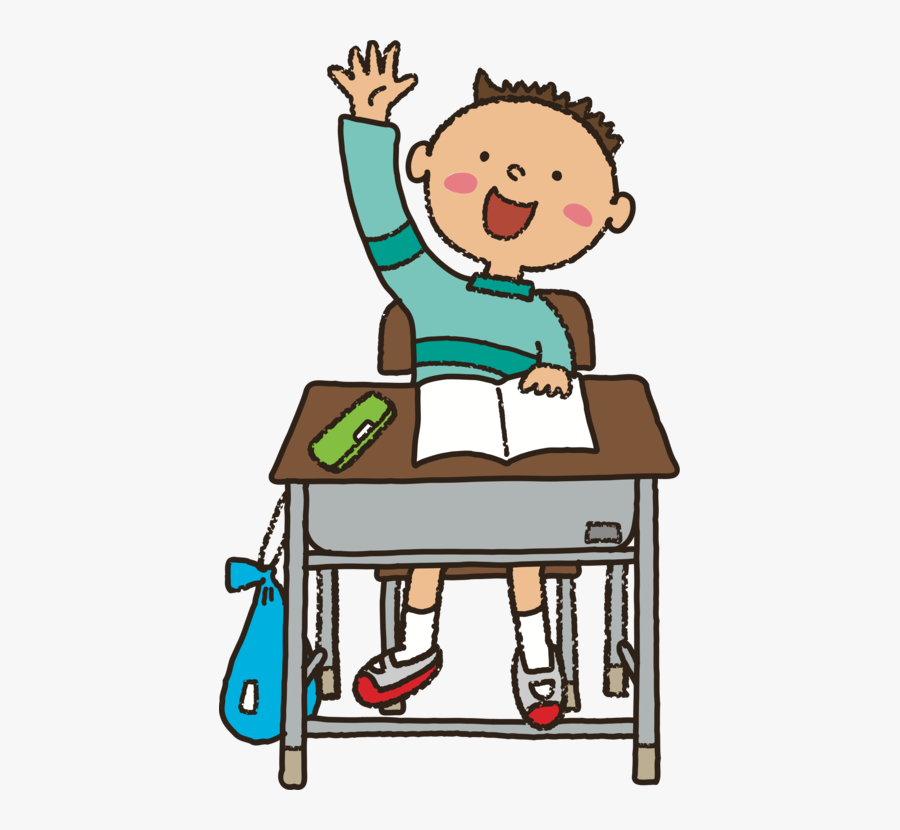 Human Behavior,toddler,art - Cartoon Student Raising Hand, Transparent Clipart
