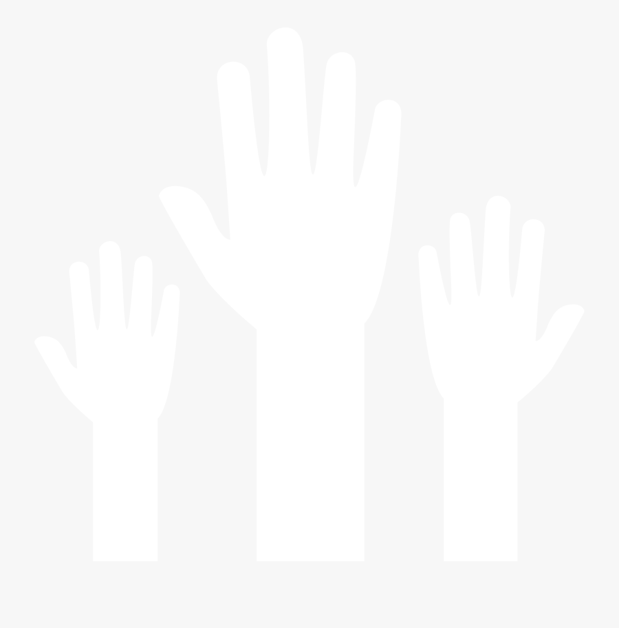 Icon Representing Hands Raised To Volunteer - White Raised Hand Png, Transparent Clipart