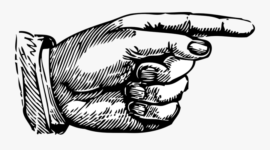 Finger Pointing - Vintage Pointing Finger Png, Transparent Clipart