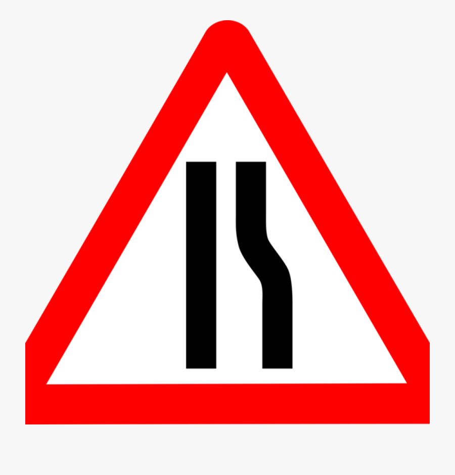 Traffic Sign Clipart Traffic Sign Warning Sign Road - Road Narrows On Both Sides, Transparent Clipart
