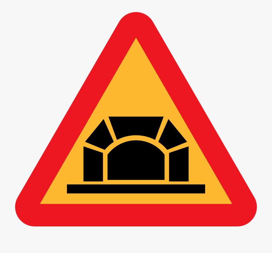 Traffic Sign Tunnel Warning Sign Road - Tunnel Sign, Transparent Clipart