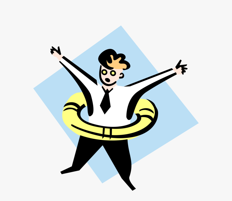 Vector Illustration Of Businessman Saved With Life, Transparent Clipart