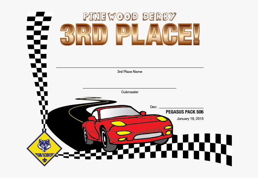 Pinewood Derby Certificate Template