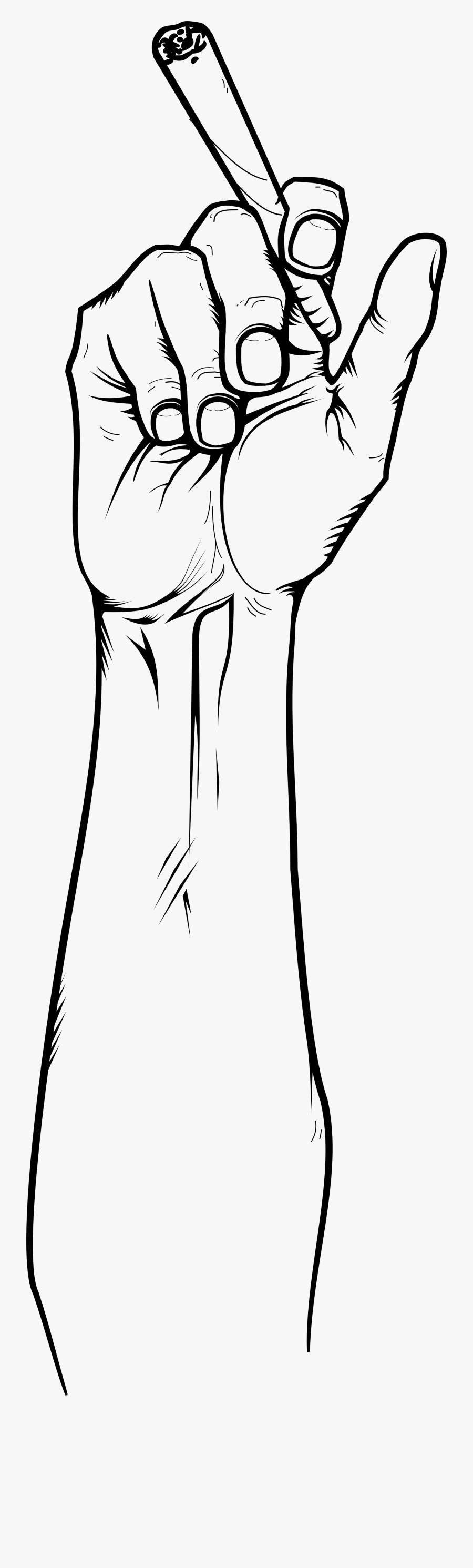 Hand Holding Globe Drawing - Hand Holding A Blunt, Transparent Clipart