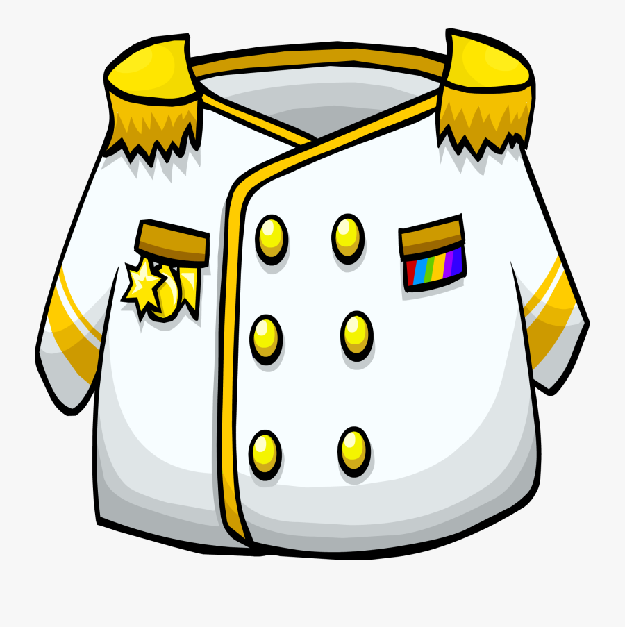 White Admiral Jacket - Club Penguin White Jacket, Transparent Clipart