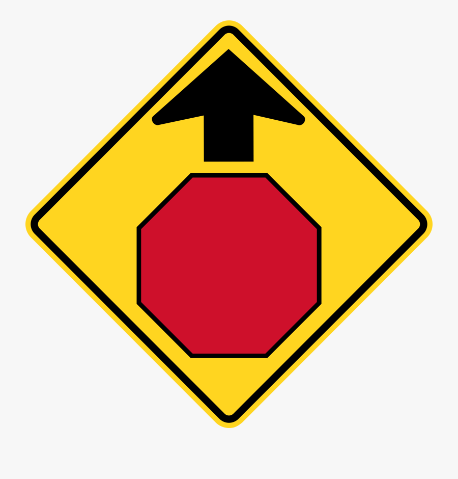 Warning Clipart Simbol - Stop Sign Ahead Sign, Transparent Clipart