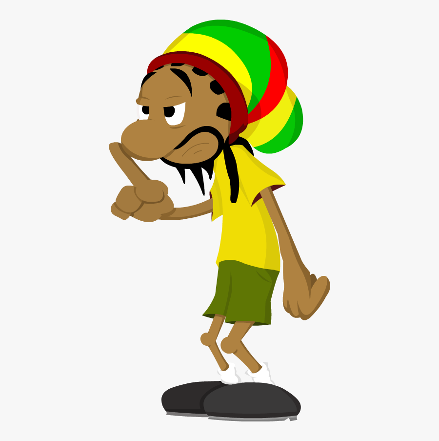 Smoking Blunt Png -rasta Man - Bob Marley Cartoon Png, Transparent Clipart