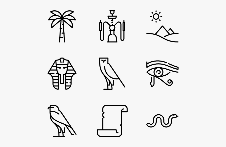 Egypt Line Craft - Egyptian Icons, Transparent Clipart