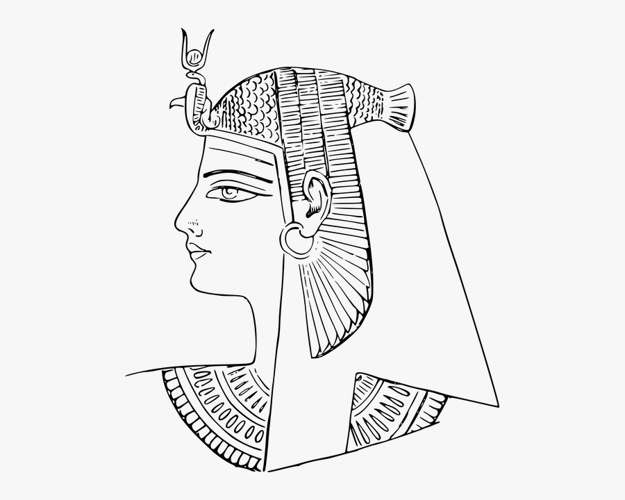 Transparent Pharaoh Clipart - Ancient Egyptian Face Drawing, Transparent Clipart