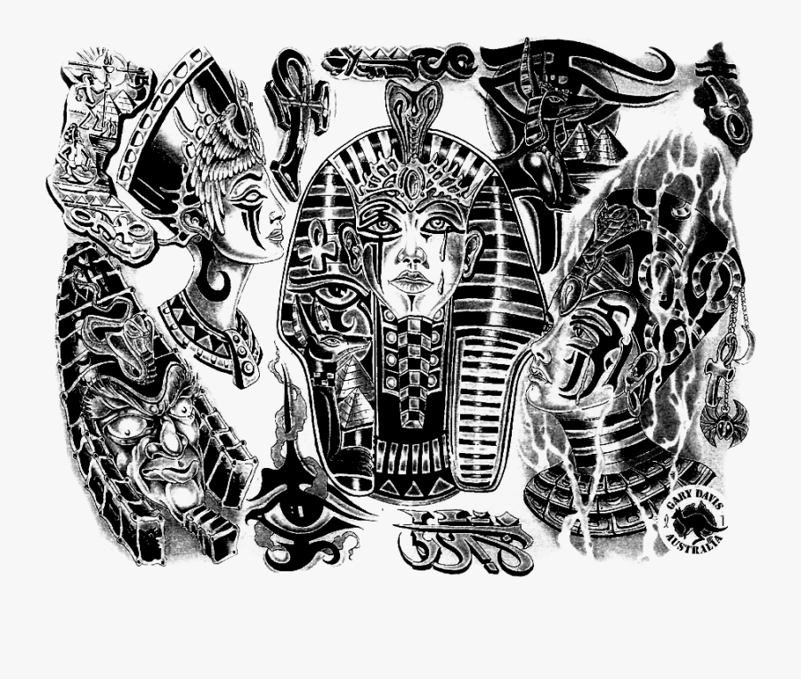 Tattoo Ancient Sleeve Artist Egypt Egyptian Clipart - Egyptian God Egypt Tattoo Design, Transparent Clipart