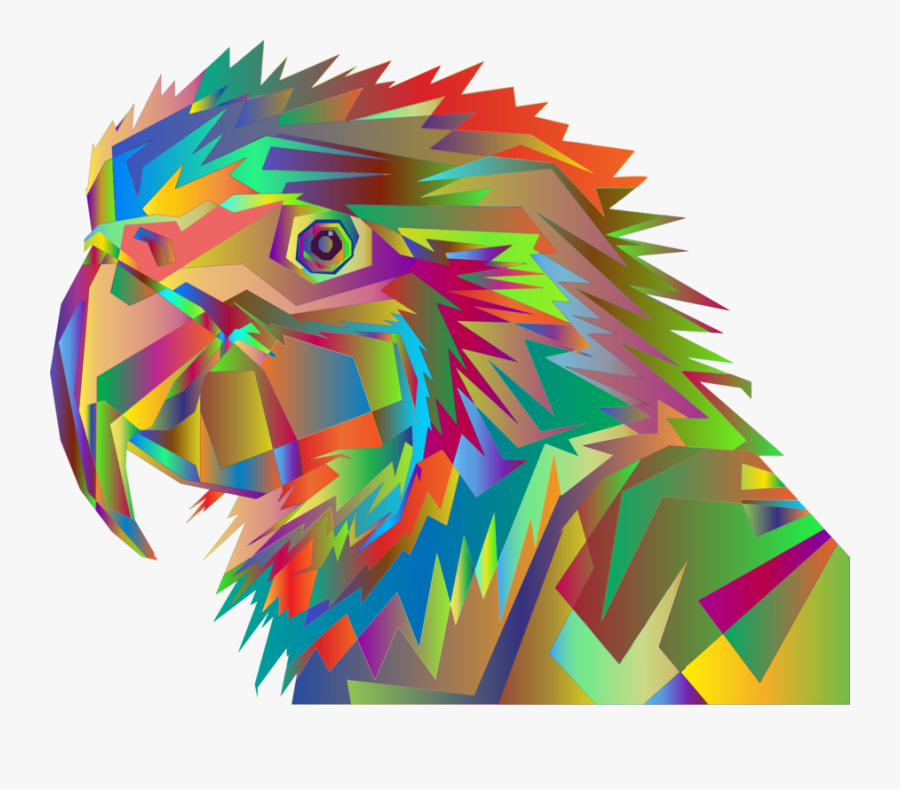 Geometric Parrot Pop Art By Rizkydwi123 Surreal - Animales Pop Art Png, Transparent Clipart