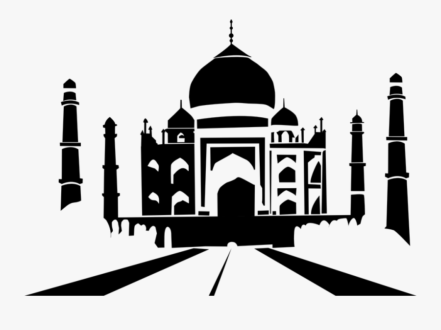 Thumb Image - Taj Mahal Black And White, Transparent Clipart