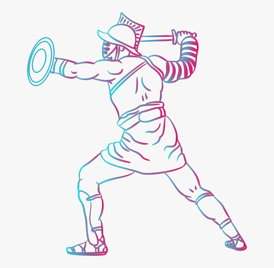 Gladiator - Gladiator Ancient Rome Drawings, Transparent Clipart