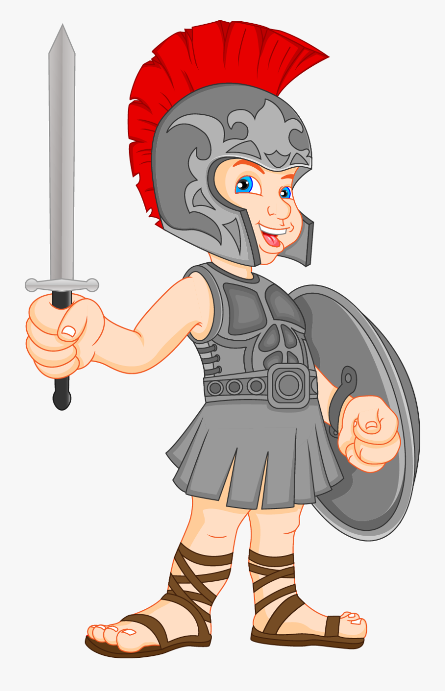 Transparent Roman Soldier Png - Gladiator Cartoon Png, Transparent Clipart