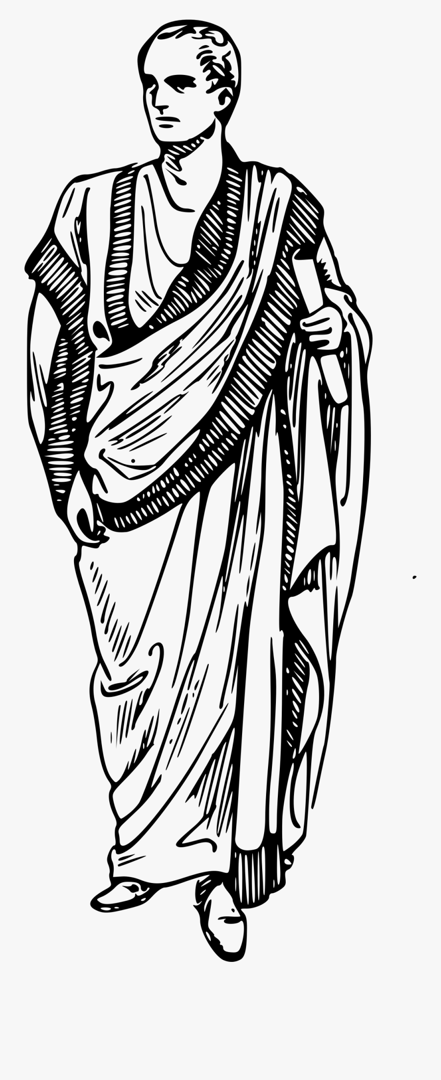 Rome Drawing Statue Huge Freebie Download For Powerpoint - Ancient Greek Clothing, Transparent Clipart